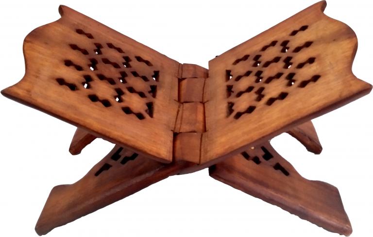 8RB Foldable Wooden Book Stand Quran Stand Rehal For Quran And Holy Books Desk 17x35 cm