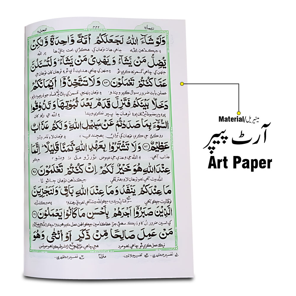 449K Holy Quran Translated Sindhi (Bian ul Rehman)