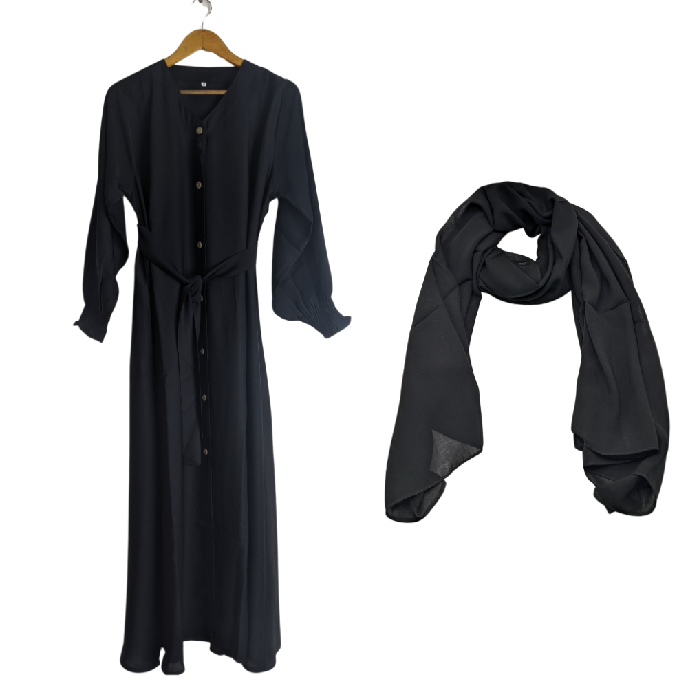 Abaya for Girls Black (Size 50) Zimal