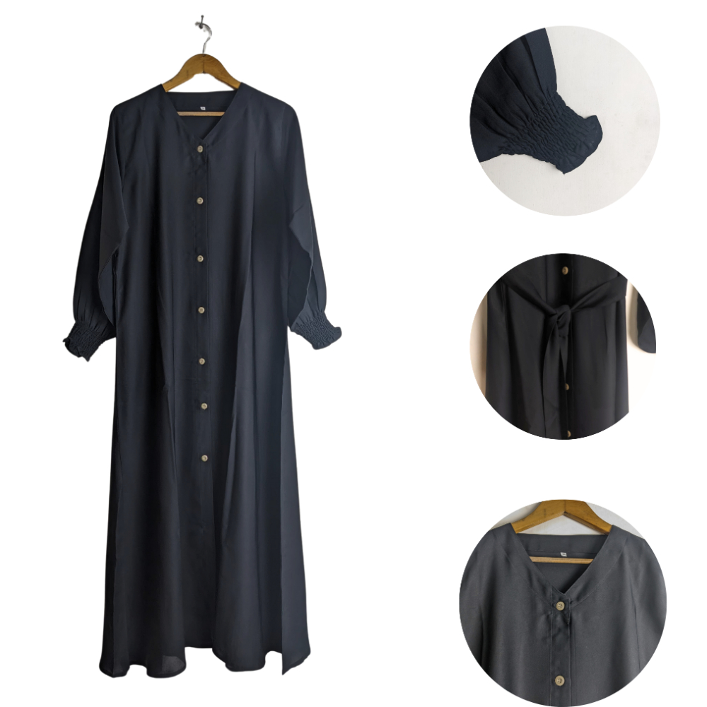 Abaya for Girls Black (Size 56) Zimal