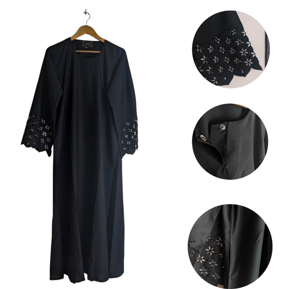 Abaya for Girls Black (Size 50) Zarnish