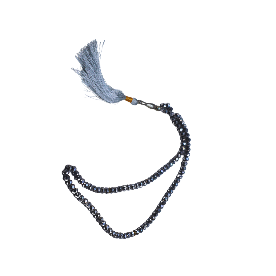 Tasbih silver crystal plastic 8 number 100 daana 
